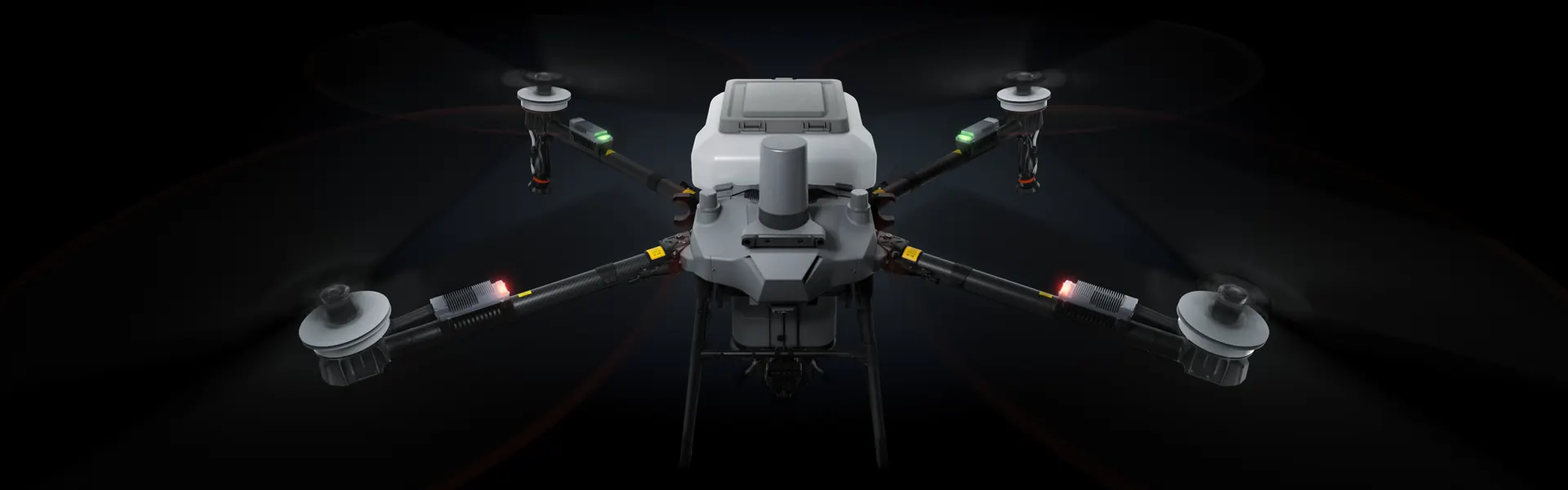 DJI Agras T70P ติดตั้งชุดหว่าน มุมมองจากด้านบน